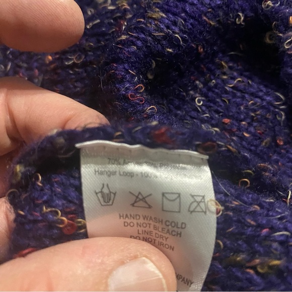Earthbound Purple Multicolor Knot Scoop Neck Pullover Sweater - Picture 5 of 5